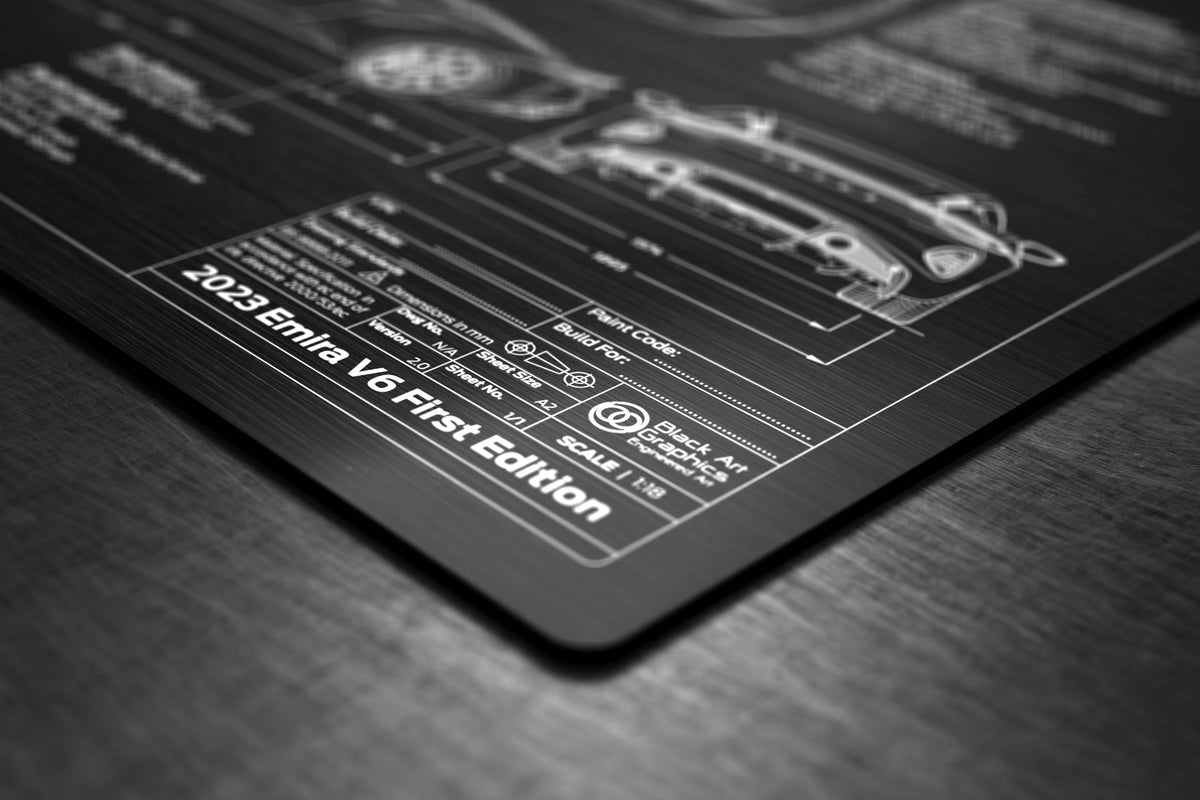 Customised Lotus 2022-2025 Emira Engineered Art plaque