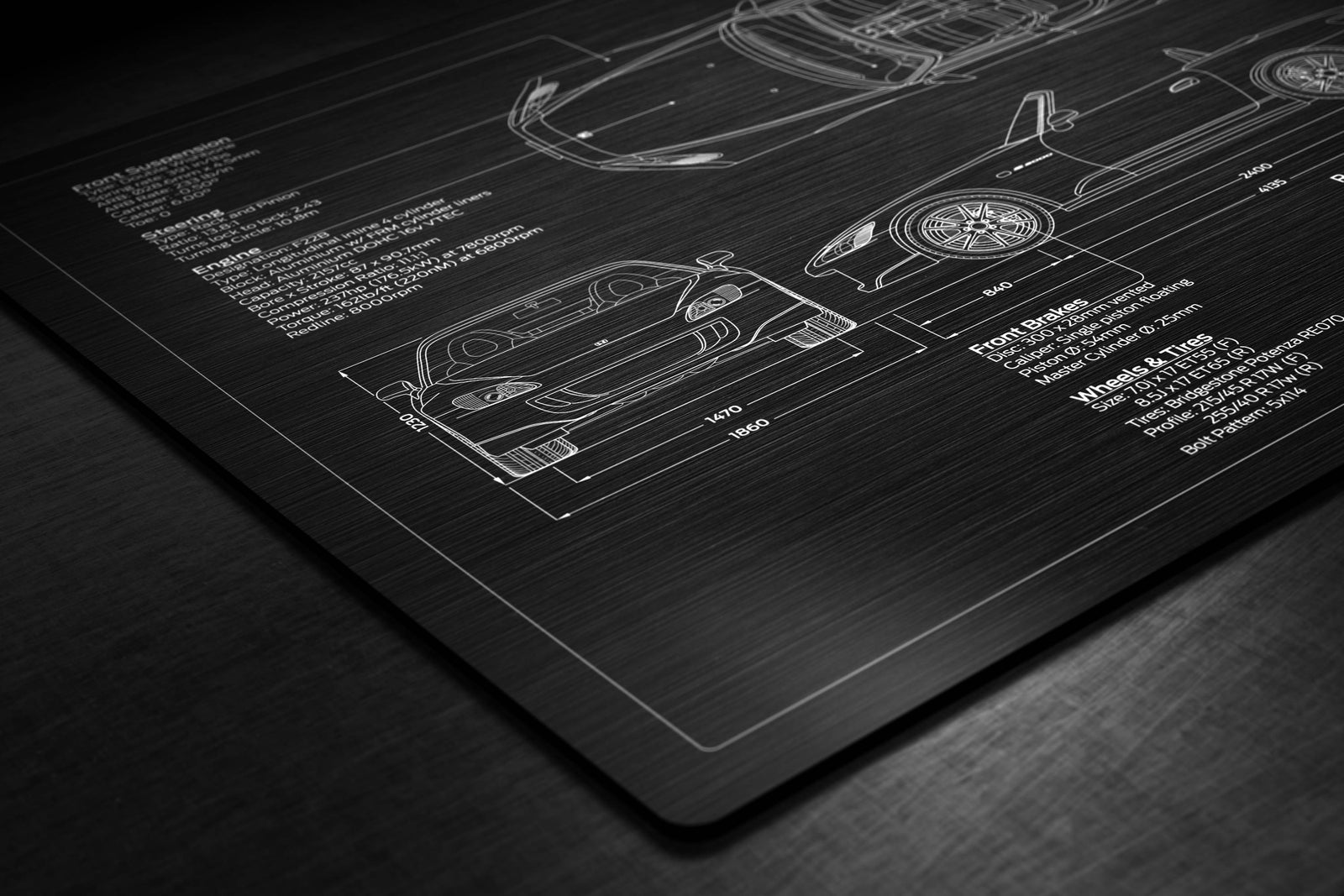 Laser engraved aluminium Engineered Art plaque