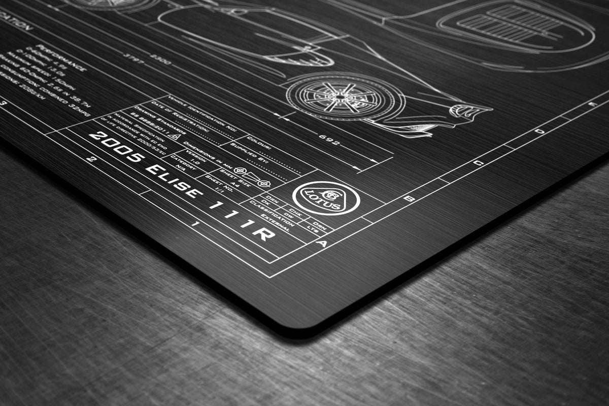 Customised Lotus 2001-2010 Elise Engineered Art plaque