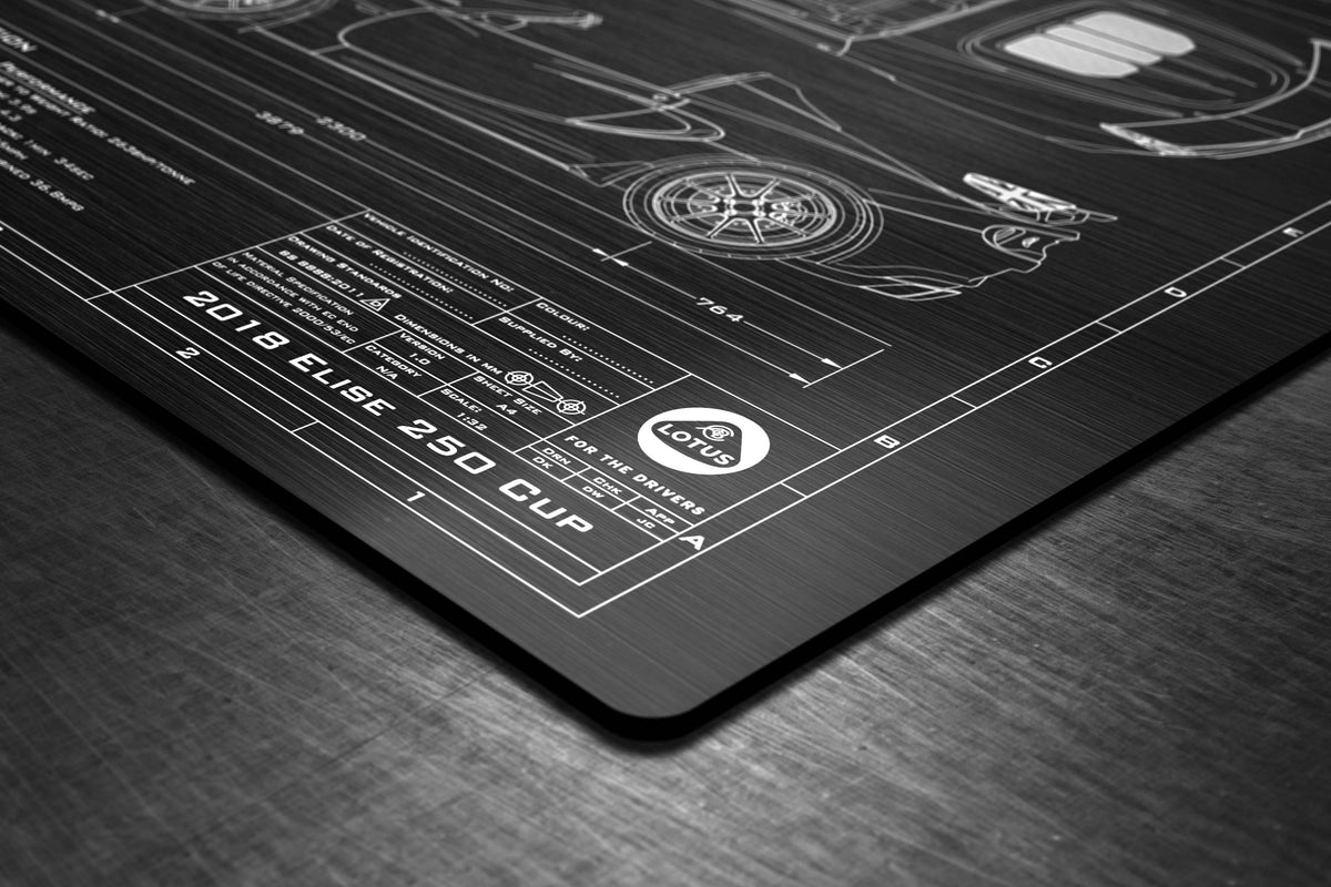 Customised Lotus 2018-2020 Elise 250 Cup Engineered Art plaque