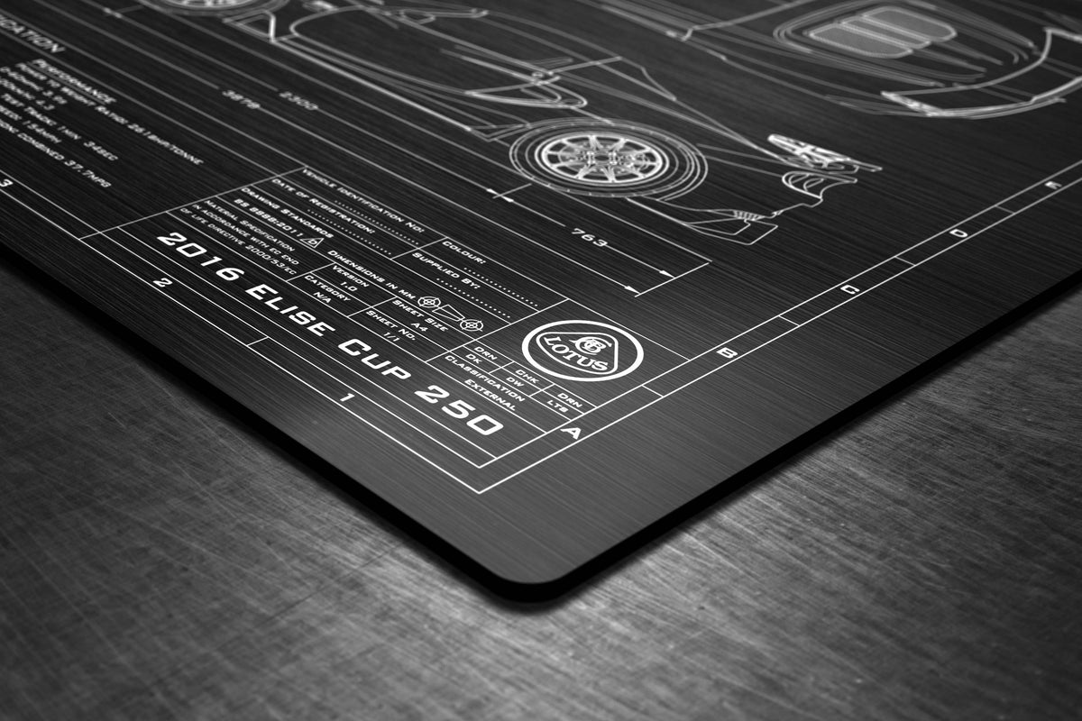 Customised Lotus 2015-2016 Elise Cup 250 Engineered Art plaque