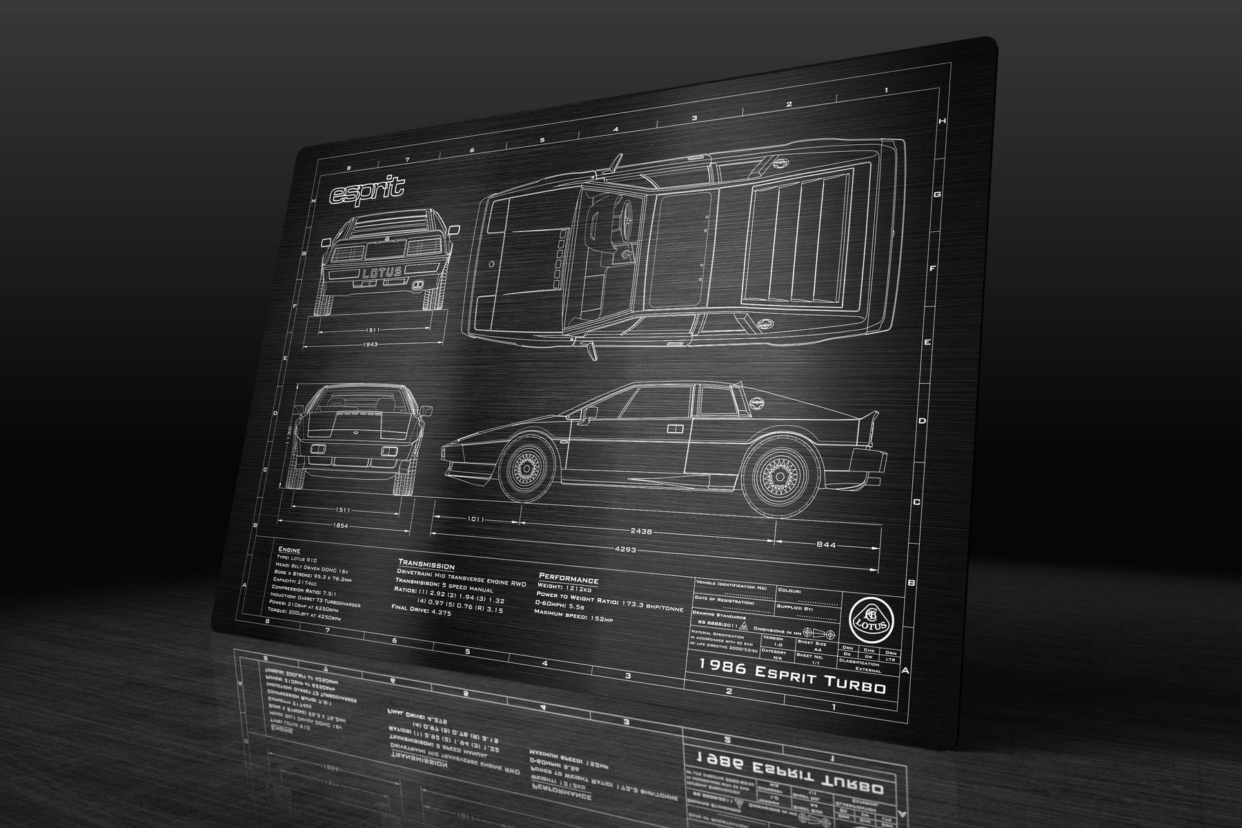 Lotus 1985-1987 Esprit Turbo Engineered Art - Image 8