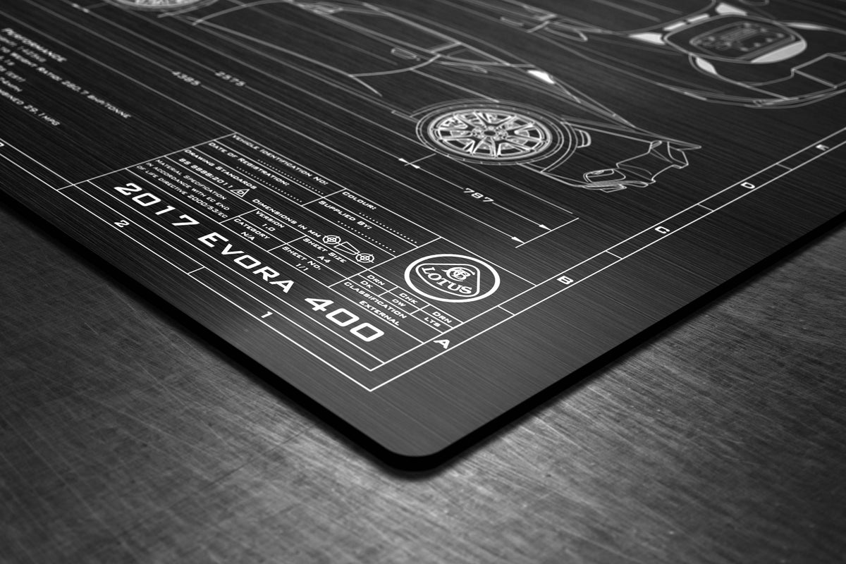 Customised Lotus 2016-2017 Evora 400 Engineered Art plaque