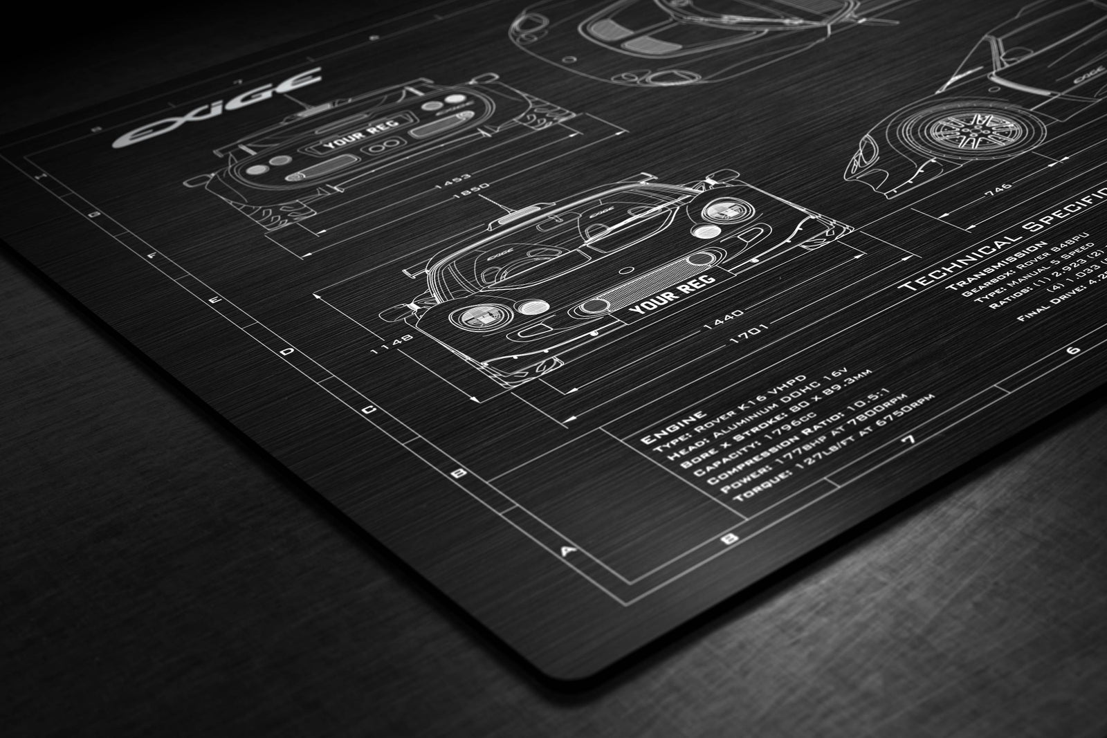 Laser engraved aluminium Engineered Art plaque