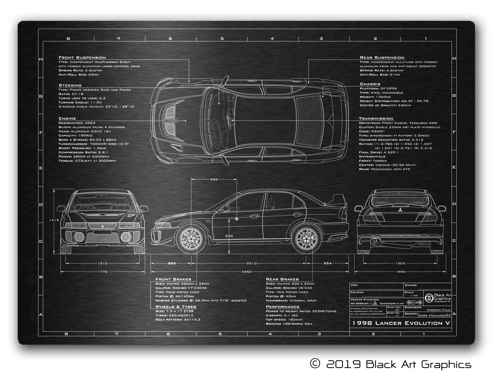 Mitsubishi 1998-1999 Evo V Engineered Art - Image 1