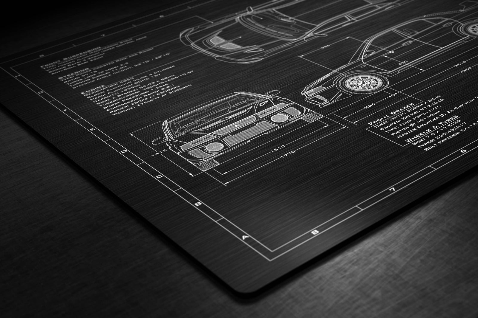 Laser engraved aluminium Engineered Art plaque